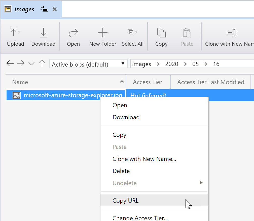 microsoft azure storage explorer add subfolder