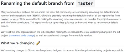 GitHub Renaming Default Branch
