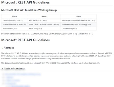 Microsoft REST API Guidelines