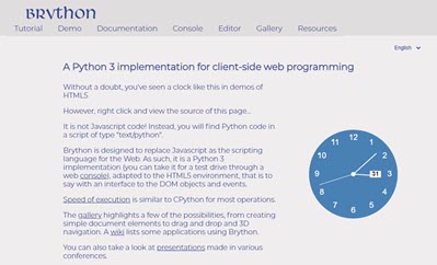Brython: Python for Client-Side Web Programming