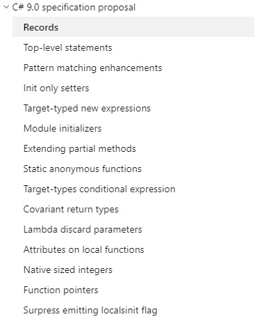 C# 9.0 Specification Proposal