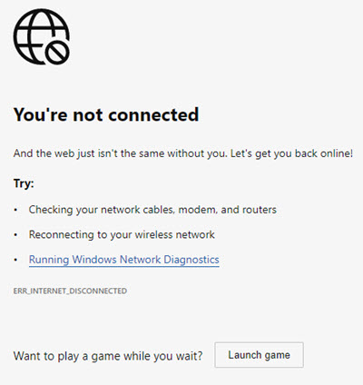 You're not connected