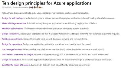 Ten design principles for Azure applications