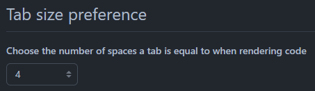 GitHub Tab Size Preference
